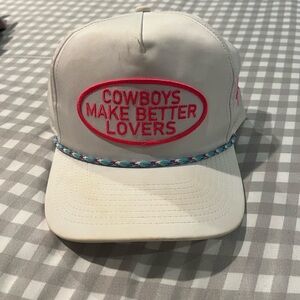 Cactus Alley “cowboys make better lovers” hat in white
